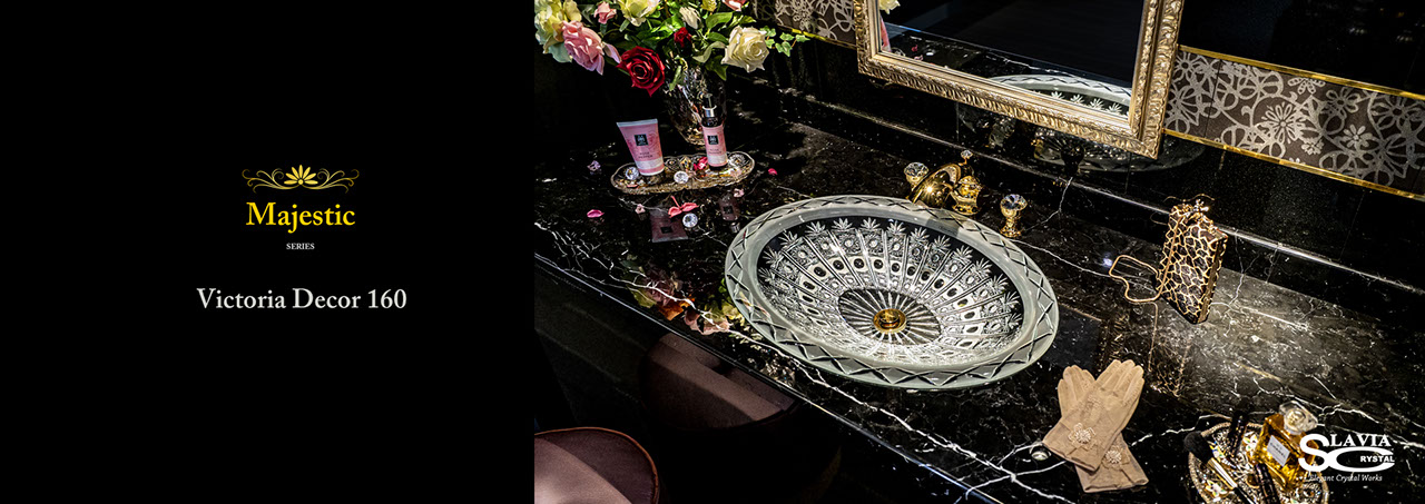 Majestic Victoria Crystal Bathroom Sink, Washbasin, Wash bowl,