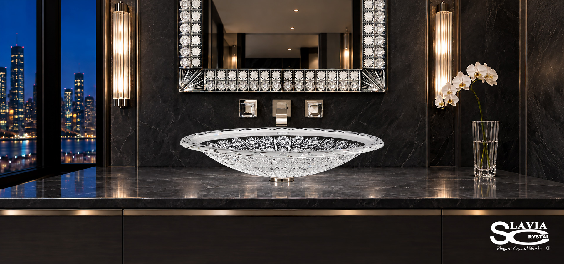 Majestic Elizabeth Crystal Sink, Crystal Washbasin, crystal Wash bowl,