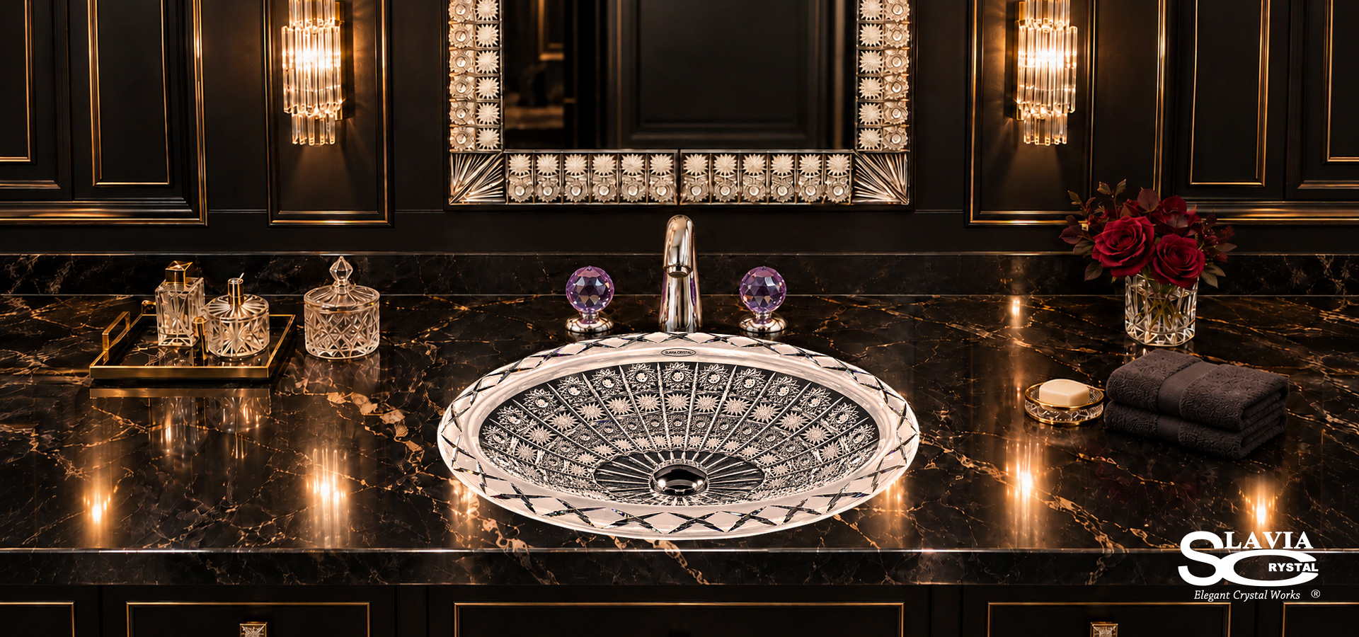 Majestic Elizabeth Crystal Sink, Crystal Washbasin, crystal Wash bowl,