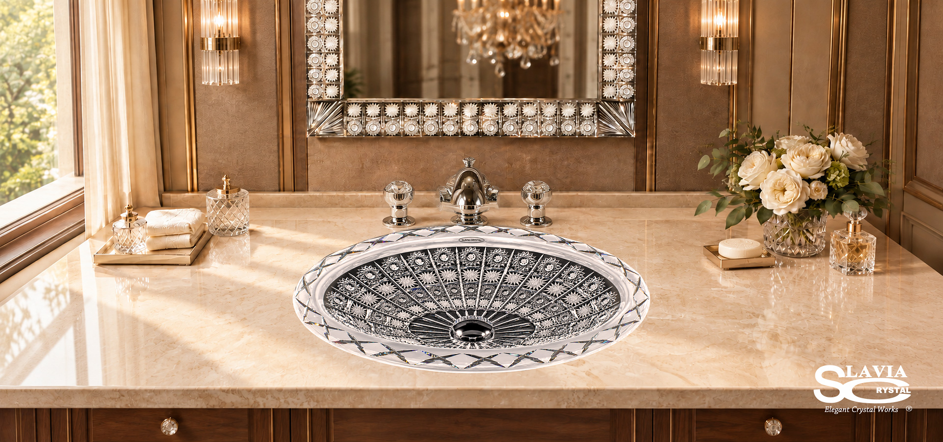 Majestic Elizabeth Crystal Sink, Crystal Washbasin, crystal Wash bowl,