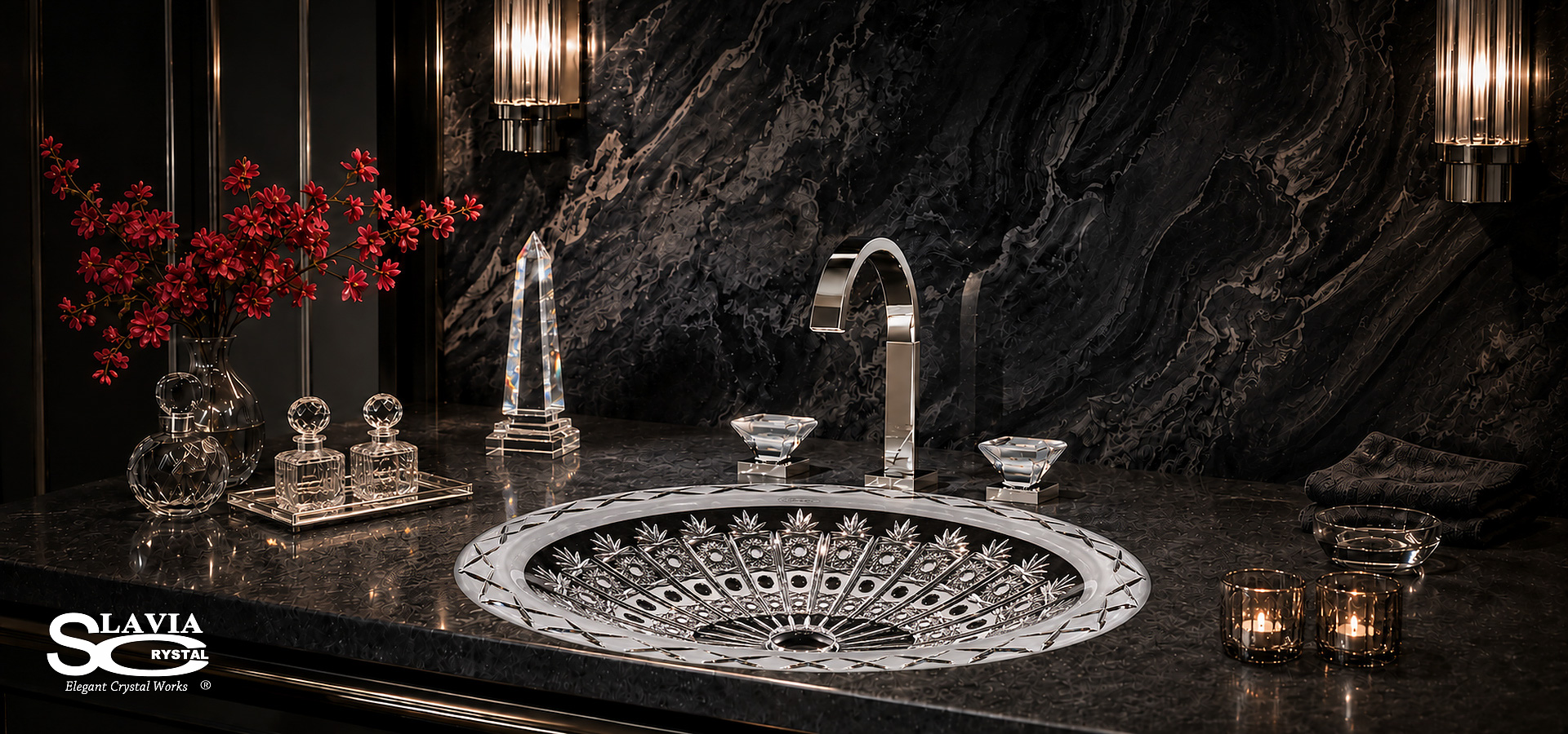 Mjestic Victoria Crystal Sink, Bathroom Sink, Washbasin, Wash bowl,
