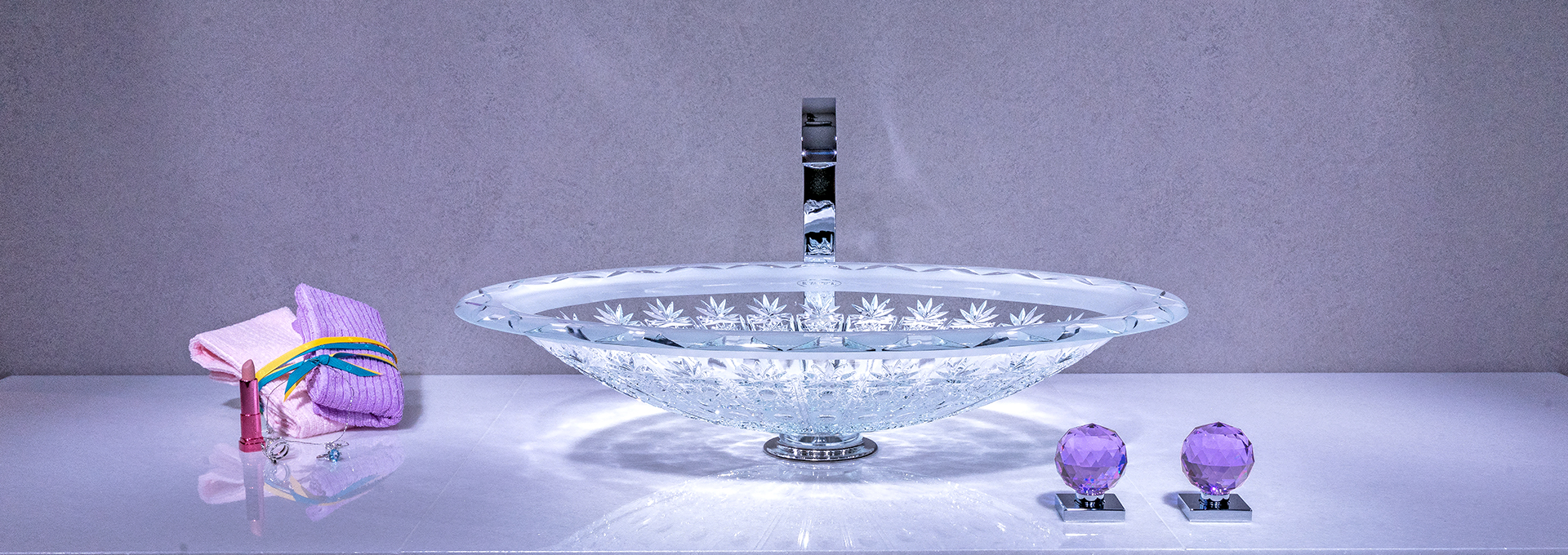 Mjestic Victoria Crystal Washbasin, Crystal Siink, Wash bowl,