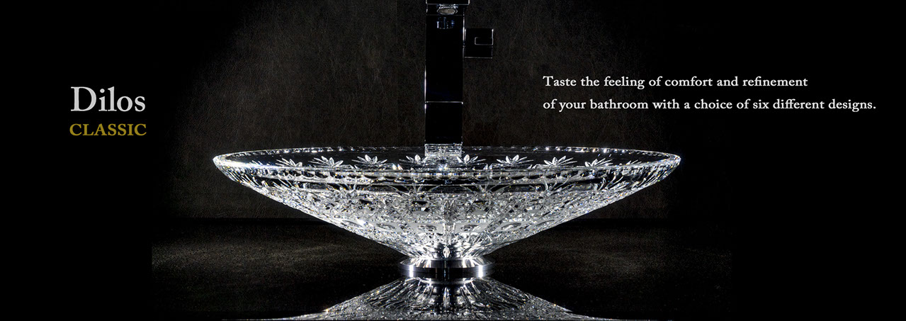 スラヴィアクリスタル：ディロス：高級洗面ボウル：高級洗面器：手洗い器：おしゃれ：美しい：クラッシック：豪華：ゴージャス：