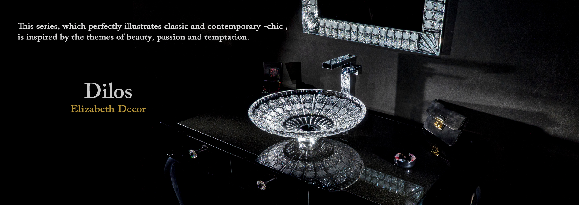 スラヴィアクリスタル：ディロス：高級洗面ボウル：高級洗面器：手洗い器：おしゃれ：美しい：クラッシック：豪華：ゴージャス：