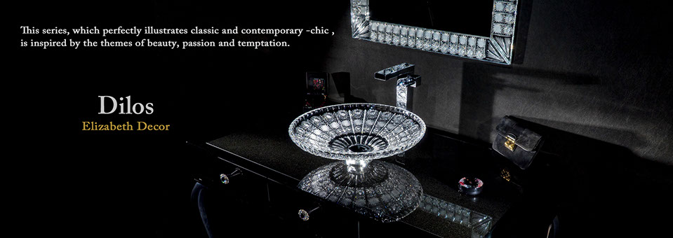 スラヴィアクリスタル：ディロス：高級洗面ボウル：高級洗面器：手洗い器：おしゃれ：美しい：クラッシック：豪華：ゴージャス：