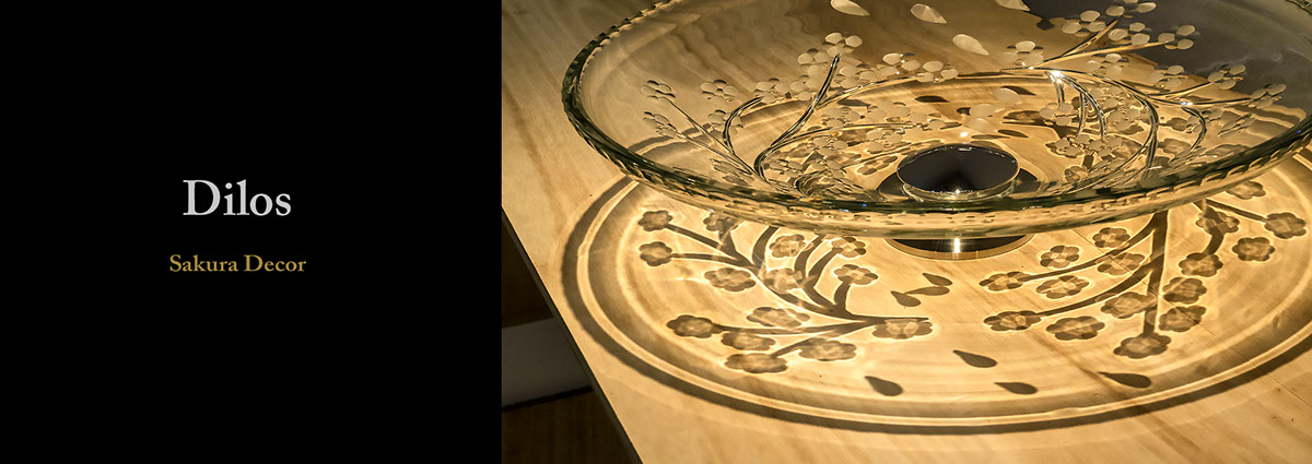 SLAVIA CRYSTAL　Dilos　SAKURA（スラヴィアクリスタル）ディロス　サクラ洗面ボウル　｜洗面器｜手洗器｜手洗いボウル｜おしゃれ｜豪華｜美しい｜ガラス｜ボウル｜最高級｜クリスタル｜