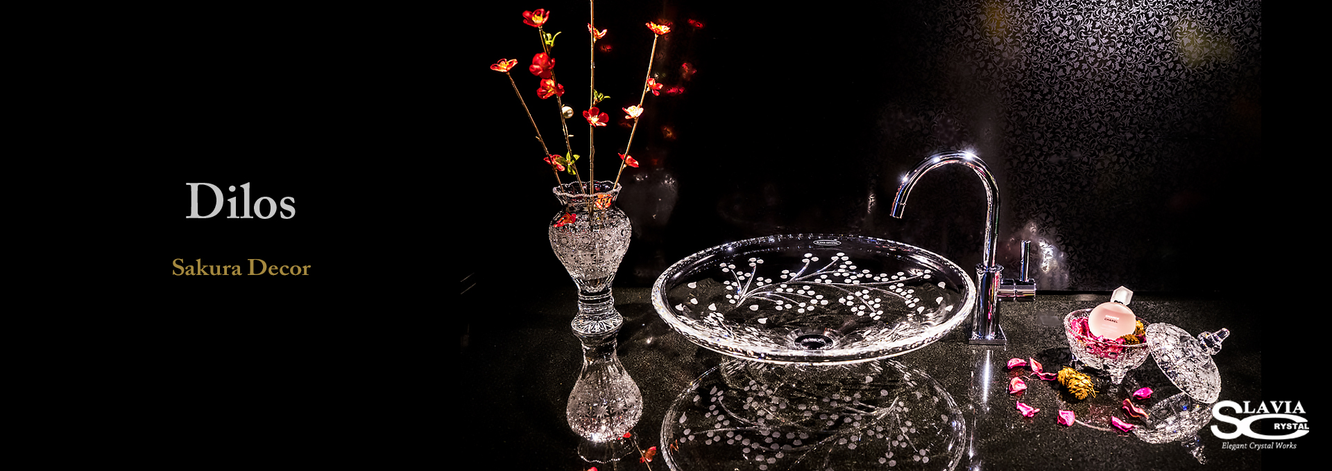 SLAVIA CRYSTAL Dilos SAKURA SLAVIA CRYSTAL Dilos SAKURA(スラヴィアクリスタル)ディロス サクラ洗面ボウル |洗面器|手洗器|手洗いボウル|おしゃれ|豪華|美しい|ガラス|ボウル|最高級|クリスタル|