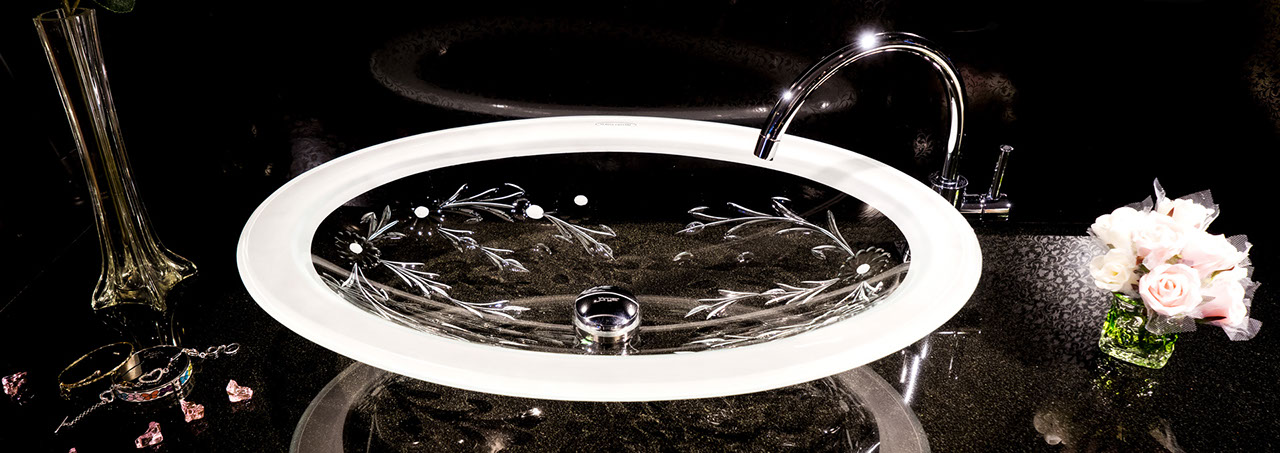 スラヴィアクリスタル：ドラ洗面ボウル：洗面器：手洗い器：手洗いボウル：最高級：美しい：おしゃれ：豪華：