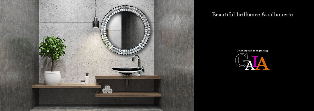 SLAVIA CRYSTAL　Dilos　GAIA  BLACK（スラヴィアクリスタル）ディロス　ガイア　ブラックカラー洗面ボウル　｜洗面器｜手洗器｜手洗いボウル｜おしゃれ｜豪華｜美しい｜ガラス｜ボウル｜最高級｜クリスタル｜