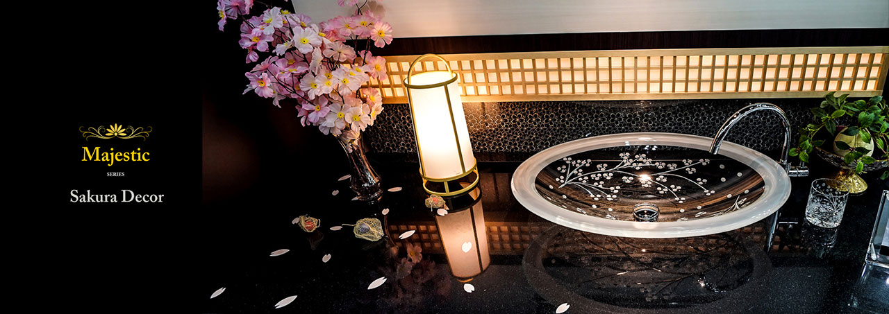 スラヴィアクリスタル：サクラ洗面ボウル：洗面器：手洗い器：手洗いボウル：最高級：美しい：おしゃれ：豪華：