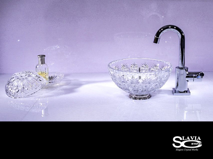 スラヴィアクリスタル　ミミ　クラッシック　ヴィクトリア 210洗面ボウル　｜クリスタル｜ガラス｜手洗器｜手洗いボウル｜洗面器｜小型｜コンパクト｜トイレ｜玄関｜スペース｜デザイン｜おしゃれ｜豪華｜美しい｜スラビアクリスタル｜小さめ：｜