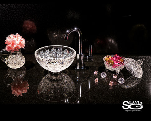 スラヴィアクリスタル　ミミ　クラッシック　ヴィクトリア 210洗面ボウル　｜クリスタル｜ガラス｜手洗器｜手洗いボウル｜洗面器｜小型｜コンパクト｜トイレ｜玄関｜スペース｜デザイン｜おしゃれ｜豪華｜美しい｜スラビアクリスタル｜小さめ：｜