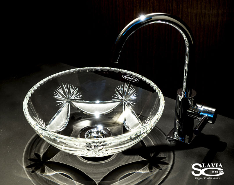 スラヴィアクリスタル　ミミ　クラッシック　ディロス洗面ボウル　｜クリスタル｜ガラス｜手洗器｜手洗いボウル｜洗面器｜小型｜コンパクト｜トイレ｜玄関｜スペース｜デザイン｜おしゃれ｜豪華｜美しい｜スラビアクリスタル｜小型｜