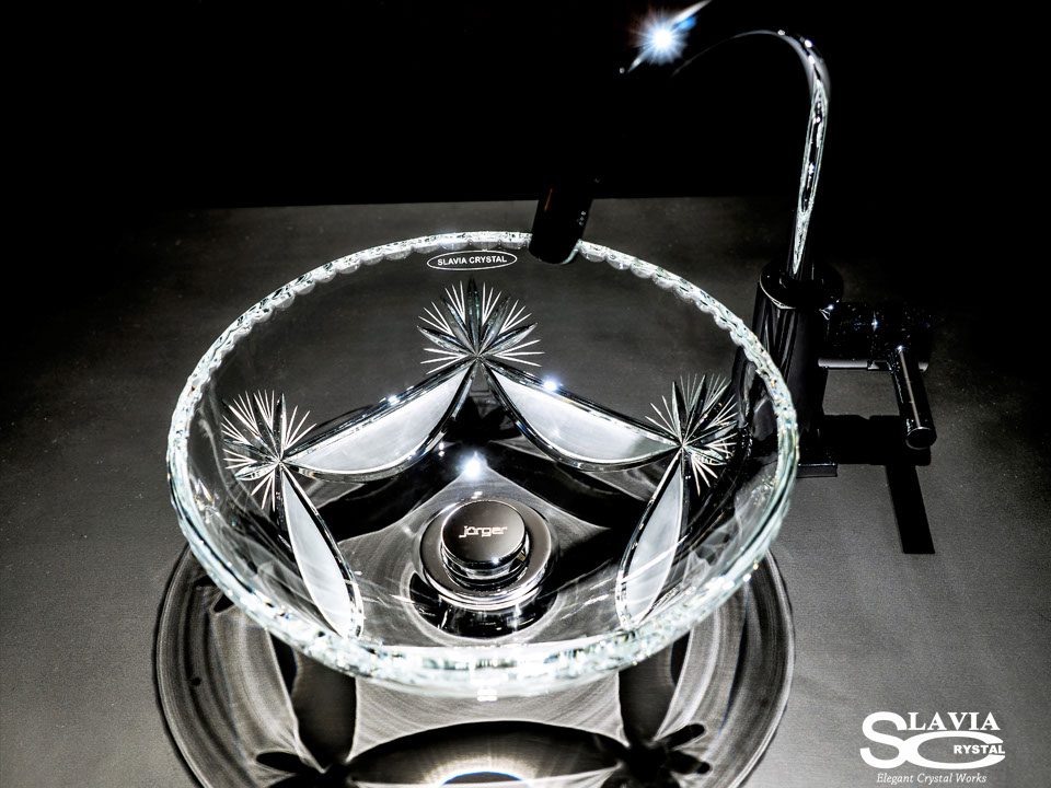 スラヴィアクリスタル　ミミ　クラッシック　ディロス洗面ボウル　｜クリスタル｜ガラス｜手洗器｜手洗いボウル｜洗面器｜小型｜コンパクト｜トイレ｜玄関｜スペース｜デザイン｜おしゃれ｜豪華｜美しい｜スラビアクリスタル｜小型｜