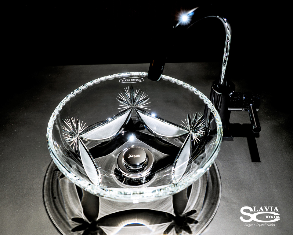スラヴィアクリスタル　ミミ　クラッシック　ディロス洗面ボウル　｜クリスタル｜ガラス｜手洗器｜手洗いボウル｜洗面器｜小型｜コンパクト｜トイレ｜玄関｜スペース｜デザイン｜おしゃれ｜豪華｜美しい｜スラビアクリスタル｜小型｜
