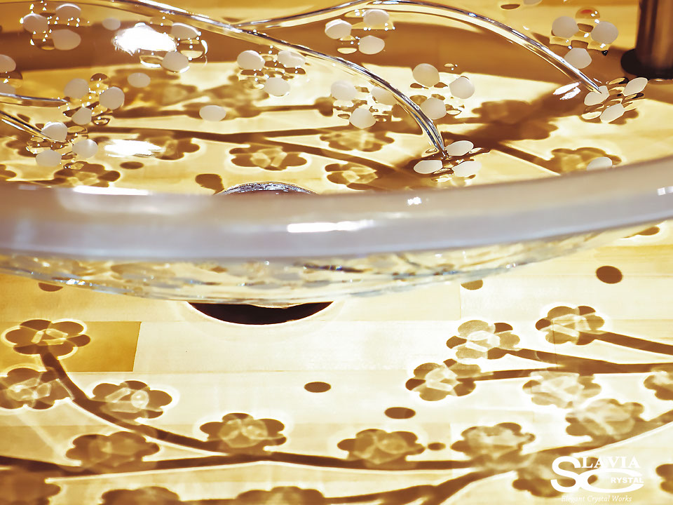 スラヴィアクリスタル　ミミ　クラッシック　サクラ洗面ボウル　｜クリスタル｜ガラス｜手洗器｜手洗いボウル｜洗面器｜小型｜コンパクト｜トイレ｜玄関｜スペース｜デザイン｜おしゃれ｜豪華｜美しい｜スラビアクリスタル｜小さめ：｜