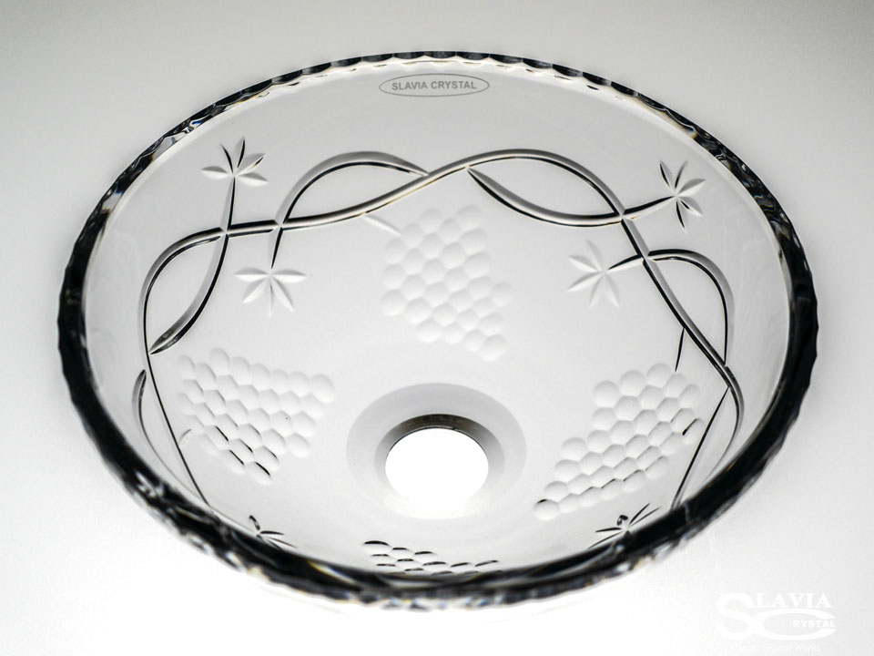 スラヴィアクリスタル　ミミ　クラッシック　ヴィネア洗面ボウル　｜クリスタル｜ガラス｜手洗器｜手洗いボウル｜洗面器｜小型｜コンパクト｜トイレ｜玄関｜スペース｜デザイン｜おしゃれ｜豪華｜美しい｜スラビアクリスタル｜小さめ：｜
