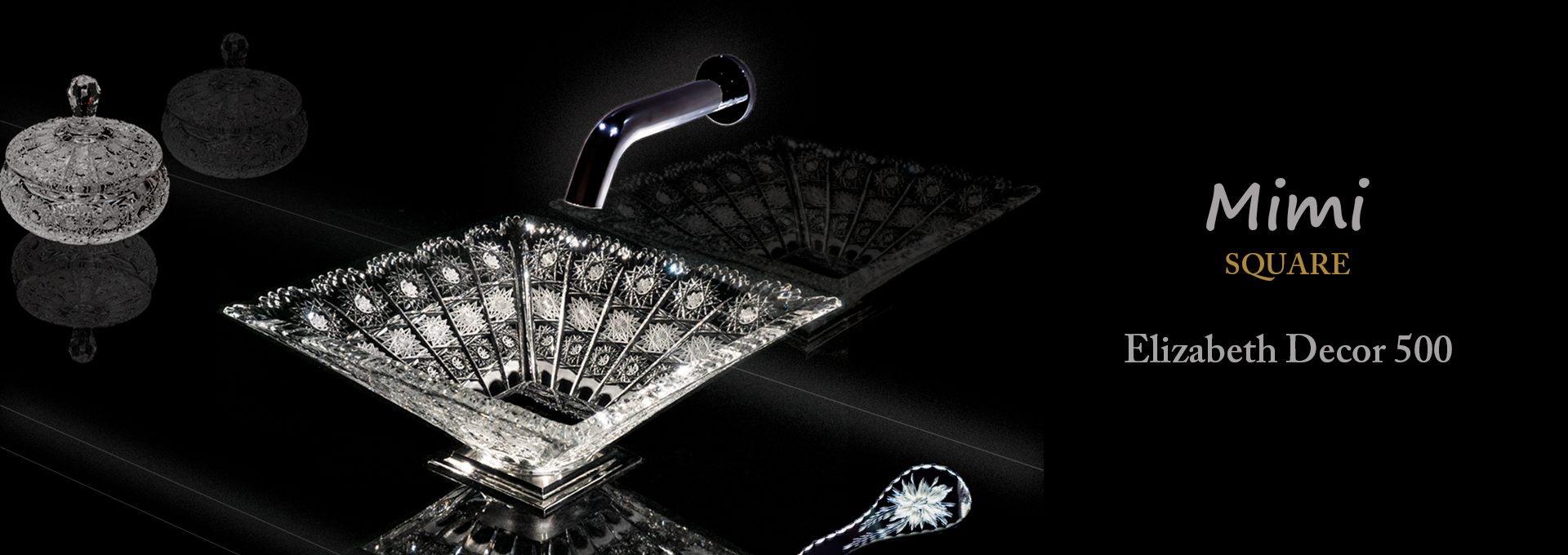 SLAVIA CRYSTAL Mimi SQUARE ELIZABETH washbasin スラヴィアクリスタル ミミ スクエアーエリザベス洗面ボウル |クリスタル|ガラス|手洗器|手洗いボウル|洗面器|小型|コンパクト|トイレ|玄関|スペース|デザイン|おしゃれ|豪華|美しい|スラビアクリスタル|小さめ:|