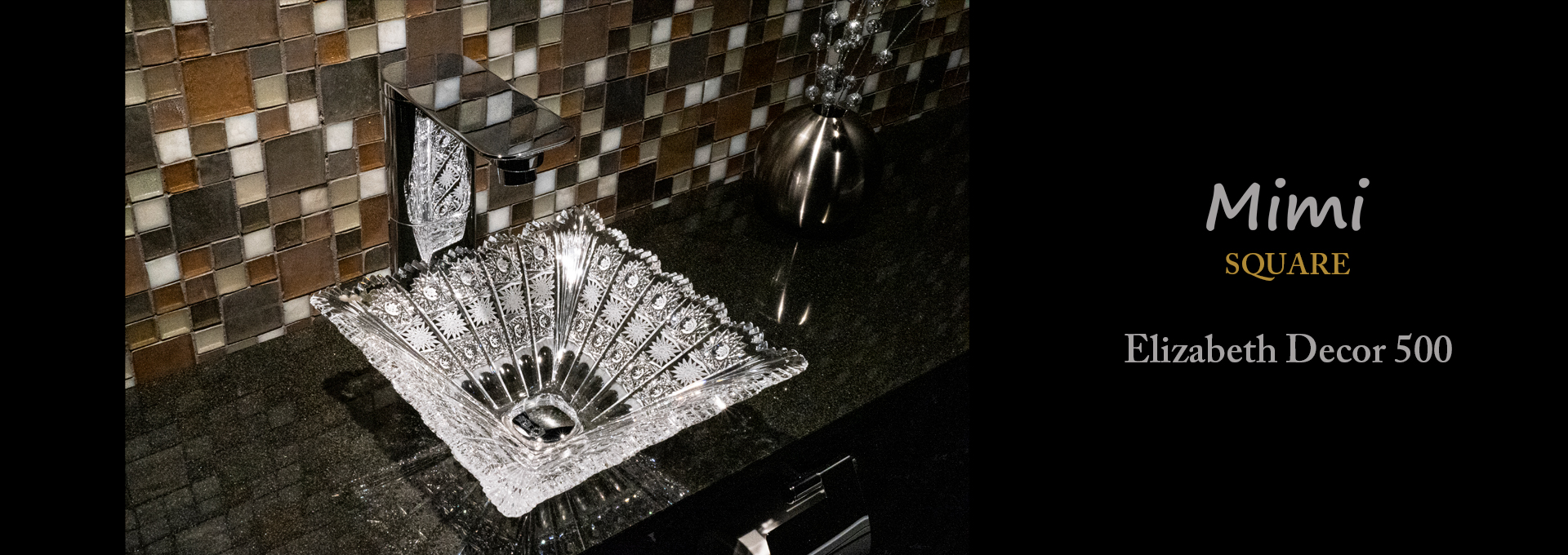 SLAVIA CRYSTAL Mimi SQUARE ELIZABETH washbasin スラヴィアクリスタル ミミ スクエアーエリザベス洗面ボウル |クリスタル|ガラス|手洗器|手洗いボウル|洗面器|小型|コンパクト|トイレ|玄関|スペース|デザイン|おしゃれ|豪華|美しい|スラビアクリスタル|小さめ:|