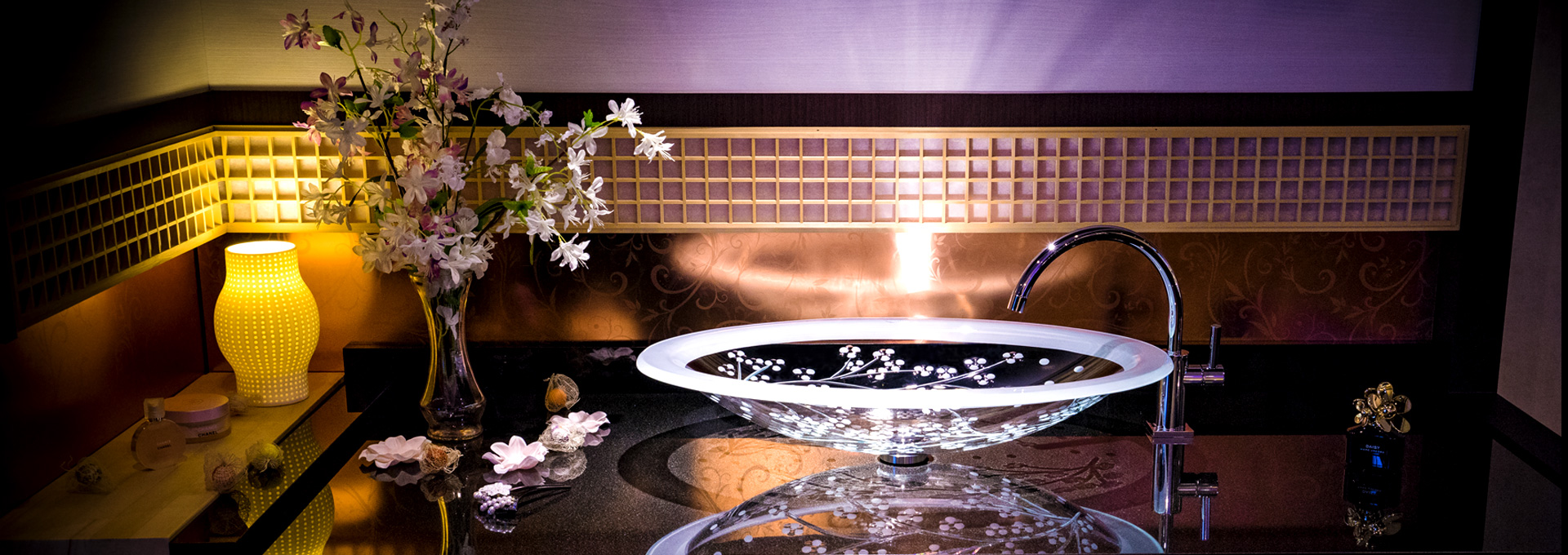 スラヴィアクリスタル：サクラ洗面ボウル：洗面器：手洗い器：手洗いボウル：最高級：美しい：おしゃれ：豪華：