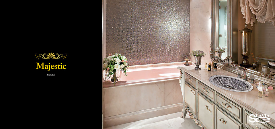 スラヴィアクリスタル　マジェスティック　クリスタル洗面ボウル：洗面器：