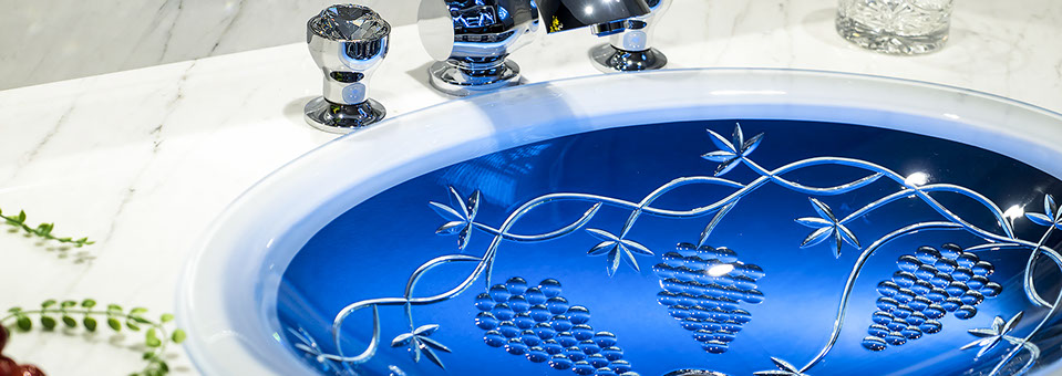 スラヴィアクリスタル：ヴィネア洗面ボウル：洗面器：手洗い器：手洗いボウル：最高級：美しい：おしゃれ：豪華：