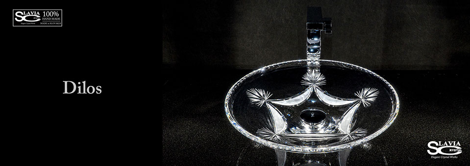 スラヴィアクリスタル：ディロス：高級洗面ボウル：高級洗面器：手洗い器：おしゃれ：美しい：クラッシック：豪華：ゴージャス：