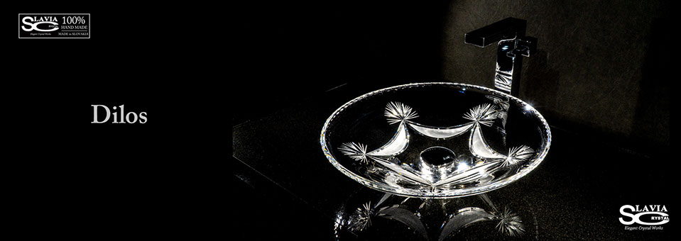 スラヴィアクリスタル：ディロス：高級洗面ボウル：高級洗面器：手洗い器：おしゃれ：美しい：クラッシック：豪華：ゴージャス：