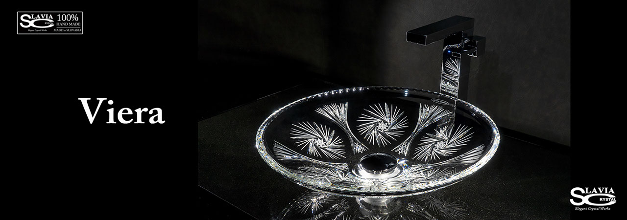 SLAVIA CRYSTAL　Dilos（スラヴィアクリスタル）ディロス　ヴィエラ洗面ボウル　｜洗面器｜手洗器｜手洗いボウル｜おしゃれ｜豪華｜美しい｜ガラス｜ボウル｜最高級｜クリスタル｜