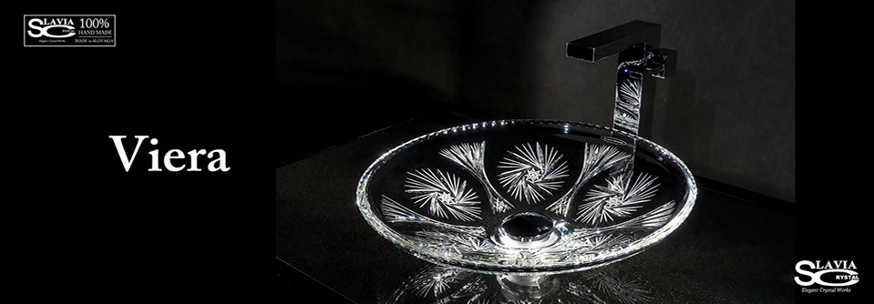 SLAVIA CRYSTAL　Dilos（スラヴィアクリスタル）ディロス　ヴィエラ洗面ボウル　｜洗面器｜手洗器｜手洗いボウル｜おしゃれ｜豪華｜美しい｜ガラス｜ボウル｜最高級｜クリスタル｜