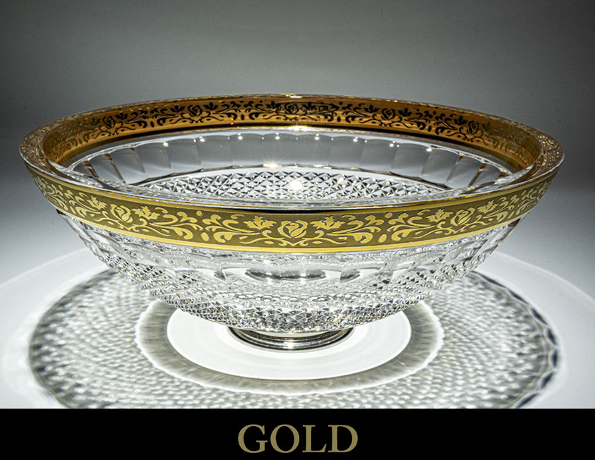 スラヴィアクリスタル　ミミ　エンパイアーゴールド　クリスタル洗面ボウル　｜クリスタル｜ガラス｜手洗器｜手洗いボウル｜洗面器｜小型｜コンパクト｜トイレ｜玄関｜スペース｜デザイン｜おしゃれ｜豪華｜美しい｜スラビアクリスタル｜小さめ｜